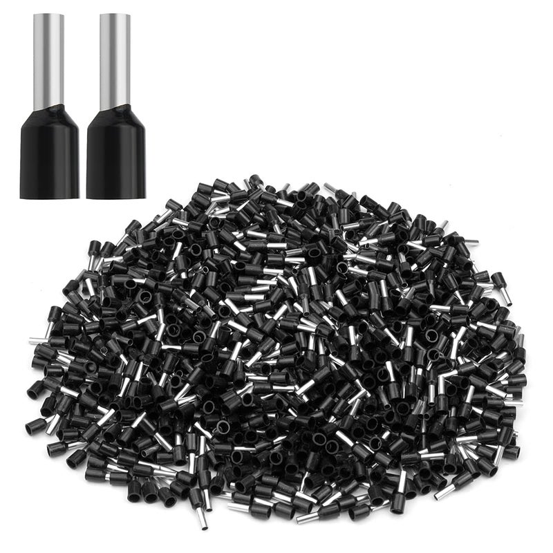 Xhf 1000 Pcs Awg 16/1.5Mm Wire Ferrules Insulated Copper Crimp Connectors, Crimp Pin Cord End Terminals Black - Image 1
